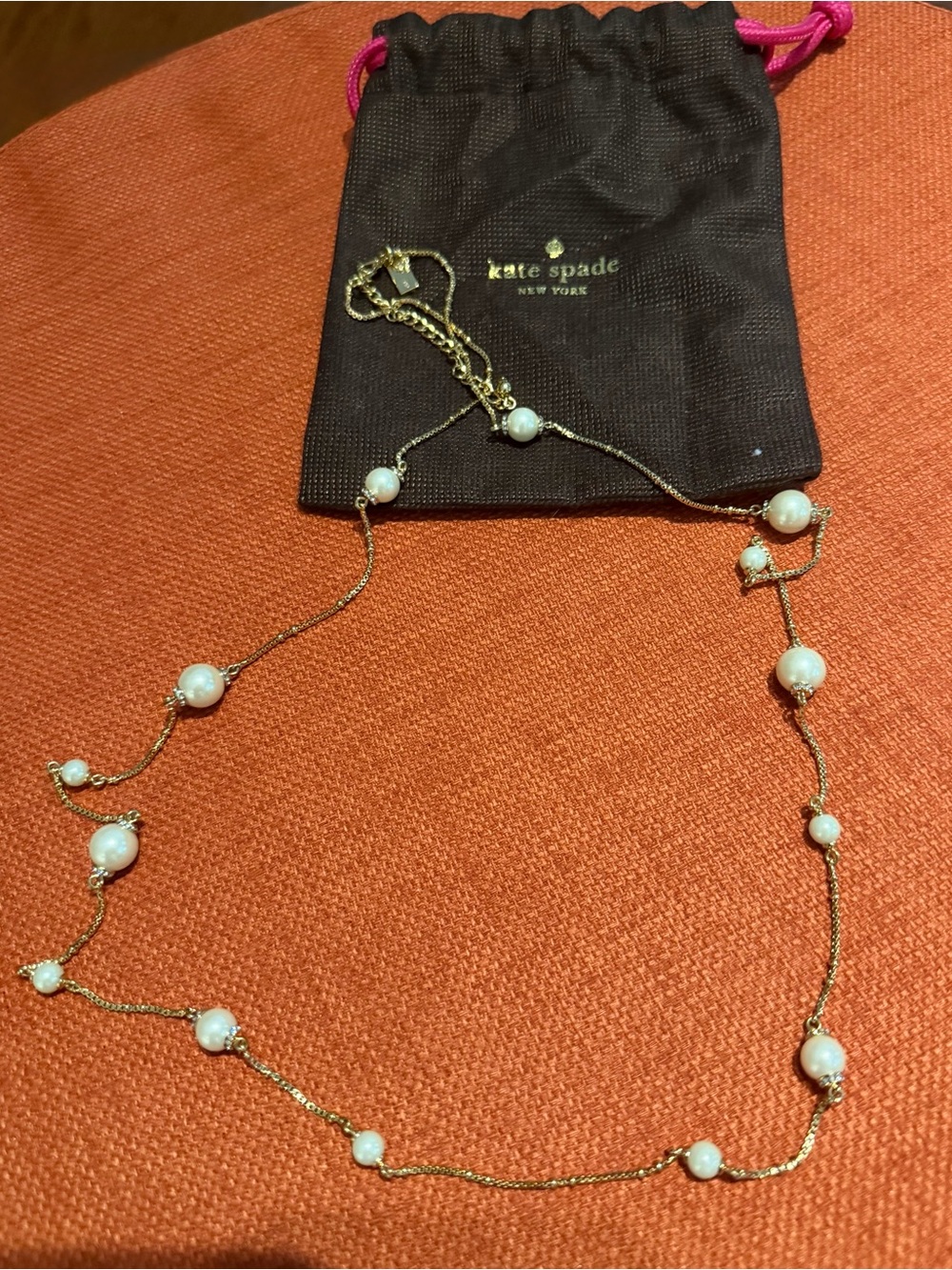 kate spade Gold-tone Necklace with White Faux Pearls